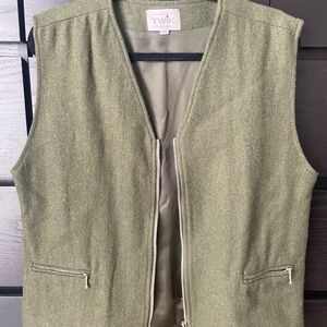 Twik by Simons Olive Wool-Blend Vest (M)